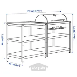 آشپزخانه با باربیکیو زغالی، در فضای باز ایکیا مدل IKEA GRILLSKÄR
