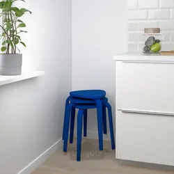 چهارپایه ایکیا مدل IKEA KYRRE رنگ آبی روشن