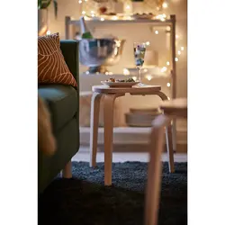 چهارپایه ایکیا مدل IKEA KYRRE رنگ توس