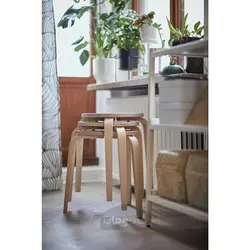چهارپایه ایکیا مدل IKEA KYRRE رنگ توس