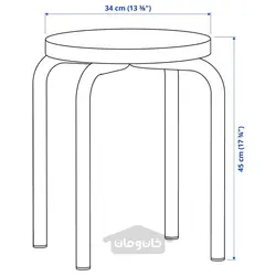 چهارپایه ایکیا مدل IKEA DOMSTEN رنگ نارنجی/کاج