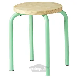 چهارپایه ایکیا مدل IKEA DOMSTEN رنگ سبز روشن/کاج
