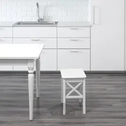 چهارپایه ایکیا مدل IKEA INGOLF رنگ سفید