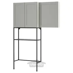 ترکیب ذخیره سازی ایکیا مدل IKEA ENHET رنگ قاب خاکستری درب
