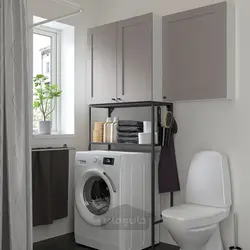 ترکیب ذخیره سازی ایکیا مدل IKEA ENHET رنگ قاب خاکستری درب