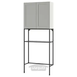 ترکیب ذخیره سازی ایکیا مدل IKEA ENHET رنگ قاب خاکستری درب
