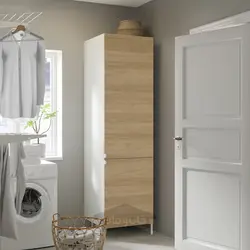 ترکیب ذخیره سازی ایکیا مدل IKEA ENHET رنگ جلوه بلوط درب