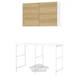 ترکیب ذخیره سازی ایکیا مدل IKEA ENHET رنگ جلوه بلوط درب