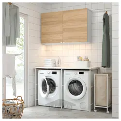 ترکیب ذخیره سازی ایکیا مدل IKEA ENHET رنگ جلوه بلوط درب