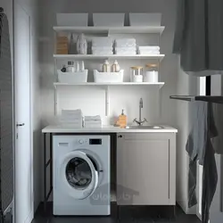 خشکشویی ایکیا مدل IKEA ENHET رنگ قاب خاکستری درب