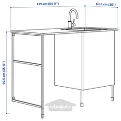 خشکشویی ایکیا مدل IKEA ENHET رنگ قاب خاکستری درب