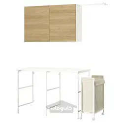 ترکیب ذخیره سازی ایکیا مدل IKEA ENHET رنگ جلوه بلوط درب