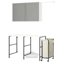 ترکیب ذخیره سازی ایکیا مدل IKEA ENHET رنگ قاب خاکستری درب