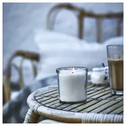 شمع معطر در شیشه ایکیا مدل IKEA JÄMLIK