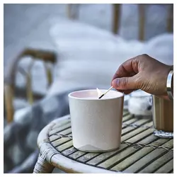 شمع معطر در ظرف سرامیکی ایکیا مدل IKEA JÄMLIK