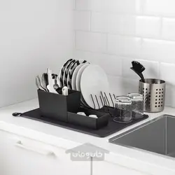 فرش خشک کن ظرف ایکیا مدل IKEA NYSKÖLJD رنگ خاکستری تیره