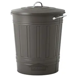 سطل درب دار ایکیا مدل IKEA KNODD رنگ خاکستری