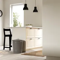 سطل درب دار ایکیا مدل IKEA KNODD رنگ خاکستری