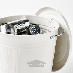 سطل درب دار ایکیا مدل IKEA KNODD رنگ سفید