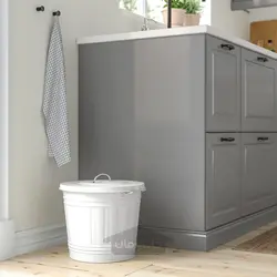 سطل درب دار ایکیا مدل IKEA KNODD رنگ سفید