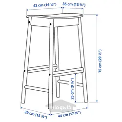 میز بار و 2 عدد چهارپایه بار ایکیا مدل IKEA RÖNNINGE / RÖNNINGE
