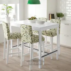 میز بار و 4 عدد چهارپایه بار ایکیا مدل IKEA EKEDALEN / BERGMUND رنگ سفید
