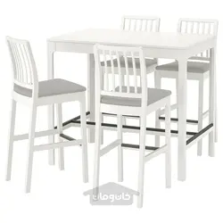 میز بار و 4 عدد چهارپایه بار ایکیا مدل IKEA EKEDALEN / EKEDALEN رنگ سفید