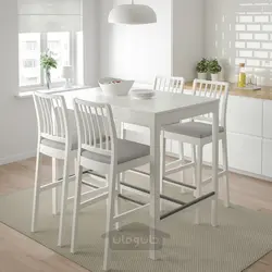 میز بار و 4 عدد چهارپایه بار ایکیا مدل IKEA EKEDALEN / EKEDALEN رنگ سفید