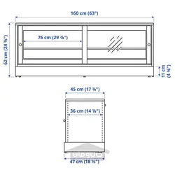 نیمکت تلویزیون با پایه ایکیا مدل IKEA HAVSTA رنگ قهوه ای تیره