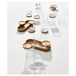 شیشه درب دار و سینی ست 5 عددی ایکیا مدل IKEA SAXBORGA