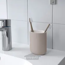 جا مسواکی ایکیا مدل IKEA EKOLN رنگ رنگ بژ
