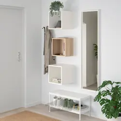 ترکیب کابینت دیواری ایکیا مدل IKEA EKET رنگ اثر بلوط رنگ آمیزی شده سفید/سفید