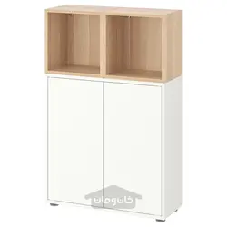 ترکیب کابینت با پایه ها ایکیا مدل IKEA EKET رنگ سفید/اثر بلوط رنگ آمیزی شده سفید