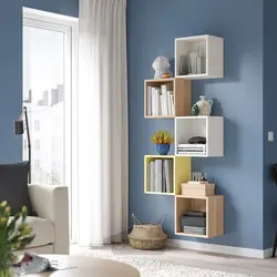 واحد قفسه بندی دیواری ایکیا مدل IKEA EKET رنگ اثر بلوط رنگ آمیزی شده سفید