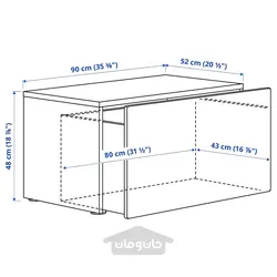 نیمکت با محل نگهداری اسباب بازی ایکیا مدل IKEA SMÅSTAD رنگ سفید/سفید