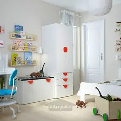 ترکیب ذخیره سازی ایکیا مدل IKEA SMÅSTAD / PLATSA رنگ سفید سفید/با نیمکت