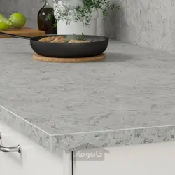 میز کار ایکیا مدل IKEA EKBACKEN رنگ اثر سنگ آهک /لمینت