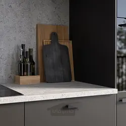 میز کار ایکیا مدل IKEA EKBACKEN رنگ اثر سنگ آهک /لمینت