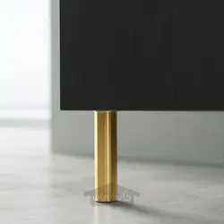 ترکیب ذخیره سازی با درب ایکیا مدل IKEA BESTÅ رنگ مشکی-قهوه ای هتویکن/اسارپ/روکش بلوط رنگ آمیزی شده به رنگ قهوه ای تیره