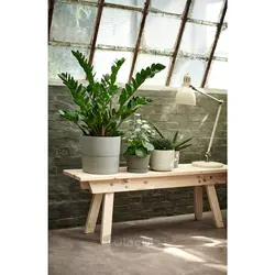 گلدان گیاه ایکیا مدل IKEA NYPON رنگ داخل/خارج خاکستری