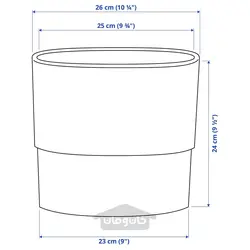 گلدان گیاه ایکیا مدل IKEA NYPON رنگ داخل/خارج خاکستری
