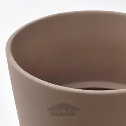 گلدان گیاه با نعلبکی ایکیا مدل IKEA KLARBÄR رنگ داخل/خارج قهوه ای