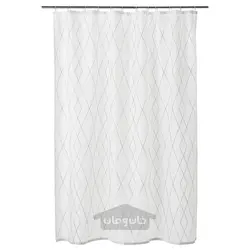 پرده حمام ایکیا مدل IKEA BASTSJÖN رنگ سفید زرد / یاسی