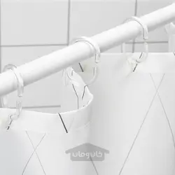 پرده حمام ایکیا مدل IKEA BASTSJÖN رنگ سفید زرد / یاسی