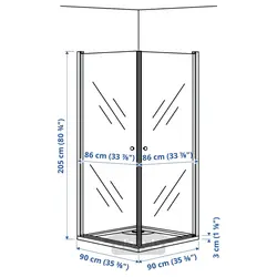 کابین دوش با 2 درب / سینی ایکیا مدل IKEA OPPEJEN / FOTINGEN