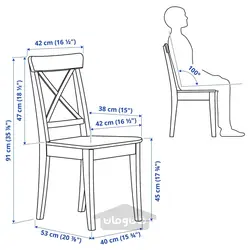 میز با 2 عدد صندلی و نیمکت ایکیا مدل IKEA DANDERYD / INGOLF