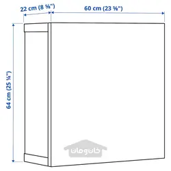 ترکیب کابینت دیواری ایکیا مدل IKEA BESTÅ رنگ مشکی-قهو ای هتویکن/روکش بلوط رنگ آمیزی شده به رنگ قهوه ای تیره