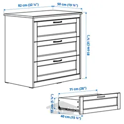 مبلمان اتاق خواب، مجموعه 5 عددی ایکیا مدل IKEA SONGESAND رنگ سفید