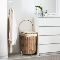 سبد لباسشویی چرخ دار ایکیا مدل IKEA TOLKNING