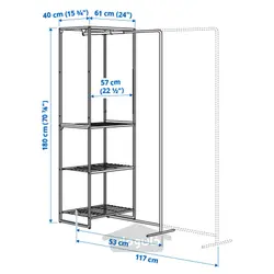 واحد قفسه بندی با قفسه خشک کن ایکیا مدل IKEA JOSTEIN